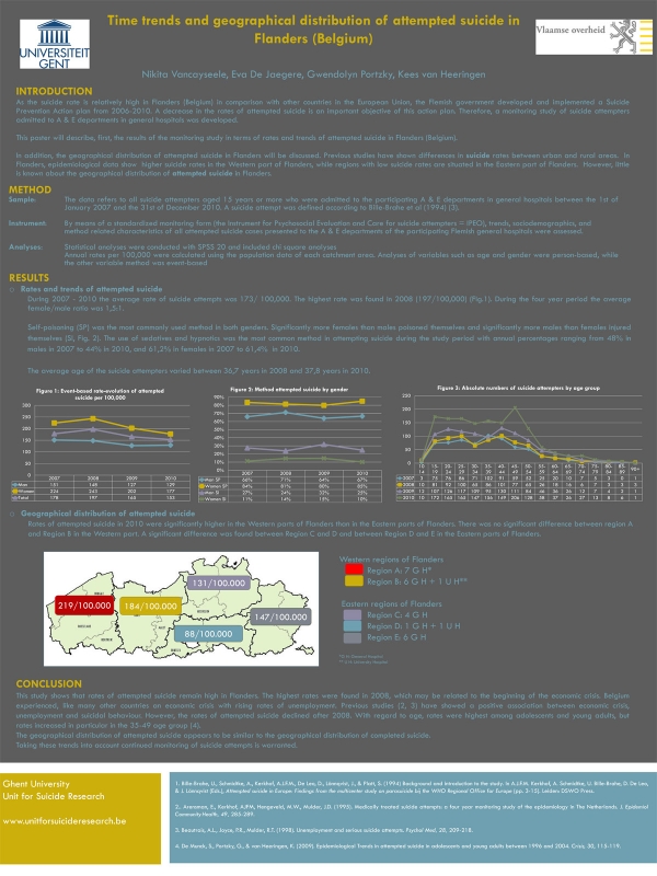 ESSSB -14 Tel-Aviv: Time trends and geographical distribution of attempted suicide in Flanders (Belgium)